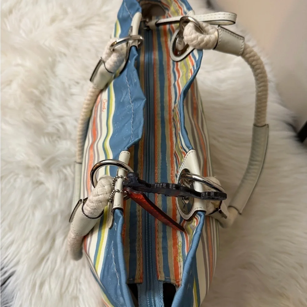 Coach Multicolor Striped Tote Bag